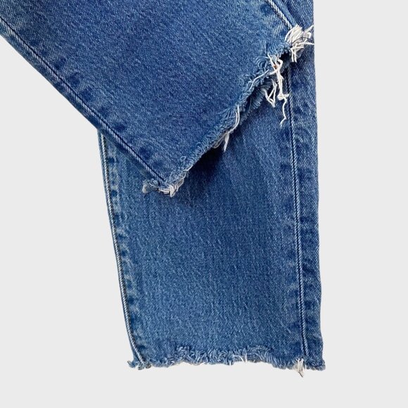 Levi's Wedgie Straight Fit Ankle Jeans Womens 25 Light Wash High-Rise Distressed - Picture 7 of 14